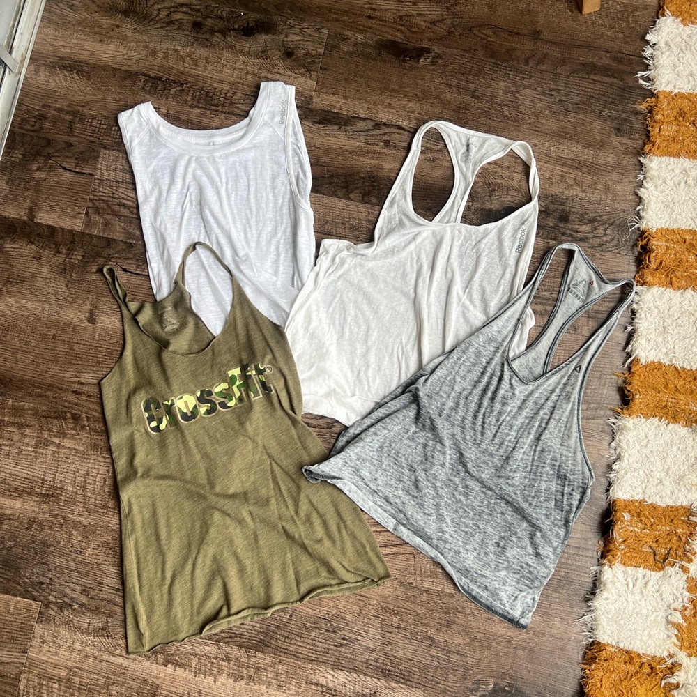 Women's Assorted Crossfit Tank Tops - White, Gray, Olive